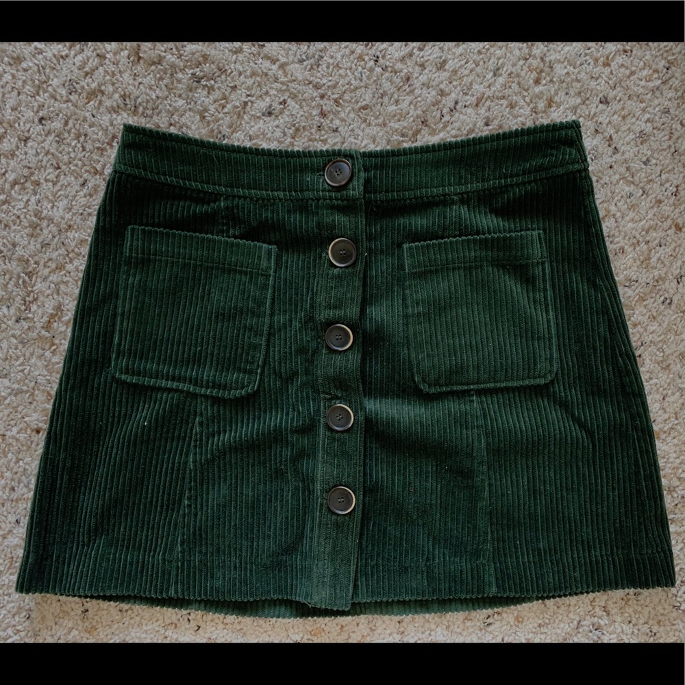 ZARA Corduroy Green Skirt